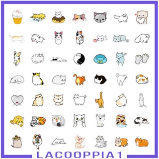 [Lacooppia1] สติกเกอร์ไวนิล ลายกราฟฟิตี้แมวน่ารัก สําหรับติดตกแต่งรถยนต์ โน้ตบุ๊ก โทรศัพท์ 50 ชิ้น