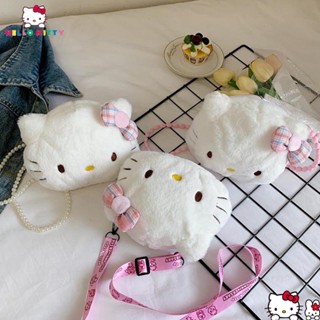 Kawaii Sanrio กระเป๋าเป้สะพายหลัง กระเป๋าสะพายไหล่ กระเป๋าเมสเซนเจอร์ ลายตุ๊กตา Hello Kitty Kuromi Cinnamoroll ของขวัญ สําหรับเด็กผู้หญิง