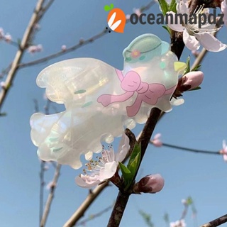 Oceanmapdz กิ๊บติดผม รูปกรงเล็บนก สัตว์อะซิเตท ประดับโบว์ ทรงเรขาคณิต หรูหรา สําหรับล้างหน้า