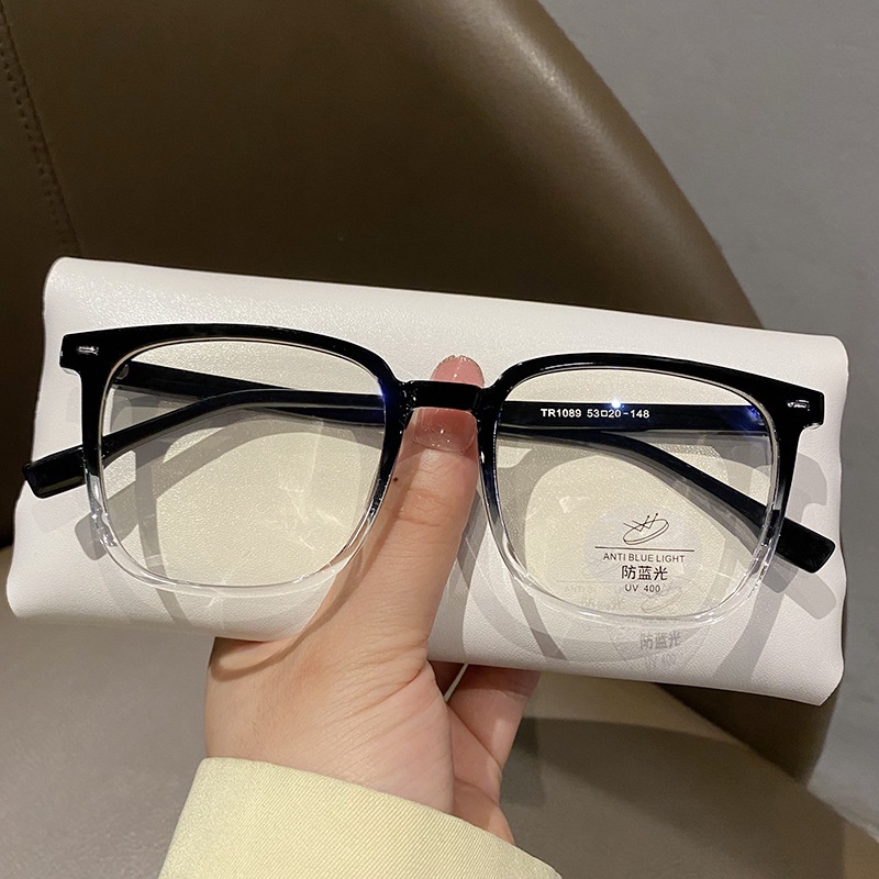 [-0°-400°] กรอบแว่นสีดํา สามารถกําหนดค่าได้กับสายตาสั้น ผู้ชาย แฟชั่น กรอบขนาดใหญ่ ไม่มีองศา กรอบแว่นตา ป้องกันรังสีสีฟ้า แบน หญิง ราคา ถูกที่สุด ดีลบีเคเค แกลเลอรีภาพที่ 2