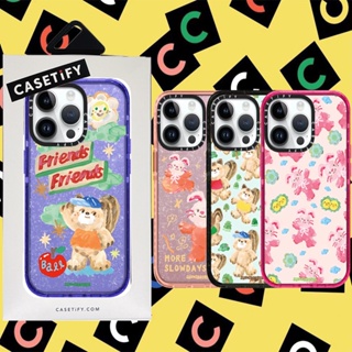 Casetify 【SLOWCOASTER】เคสโทรศัพท์มือถือ ซิลิโคนนิ่ม TPU ใส กันกระแทก ลายตัวอักษร แต่งกลิตเตอร์ มีลายด้านข้าง สําหรับ iPhone 11 12 13 14 Pro Max