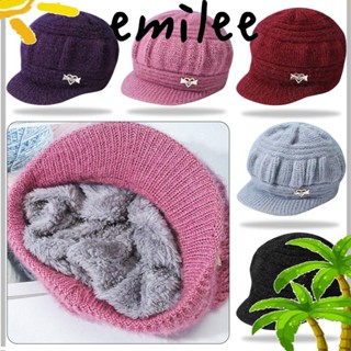 Emilee หมวกบีนนี่ถัก 5 สี ลําลอง สําหรับผู้หญิง / ผู้ชาย หมวกบีนนี่