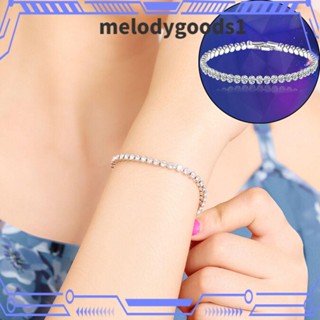 Melodygoods1 สร้อยข้อมือโซ่คริสตัลออสเตรีย สําหรับผู้หญิง