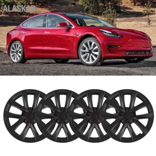 ALASKAR 4 Pcs 18in ฝาครอบดุมล้อรถยนต์ดุมล้อห่อหุ้มขอบป้องกันสำหรับ Tesla รุ่น 3 2017 ถึง 2023