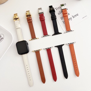 สายนาฬิกาข้อมือหนัง สําหรับ iwatch series 8 Ultra 7 6 5 SE 4 S8 49 มม. 42 มม. 44 มม. 41 มม. 40 มม. 45 มม. 38 มม.