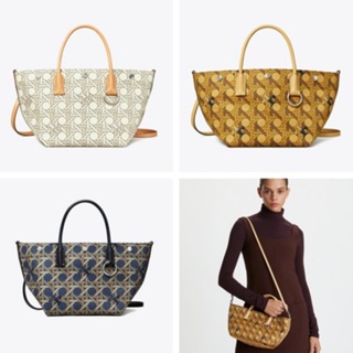 Tory Burch กระเป๋าสะพายข้าง ผ้าแคนวาส ขนาดเล็ก สามสี