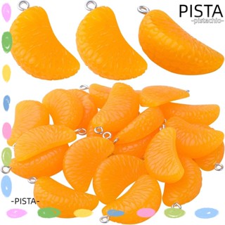 Pista จี้ผลไม้ แหวนเหล็กเรซิ่น สีส้ม สําหรับทําเครื่องประดับ ต่างหู DIY