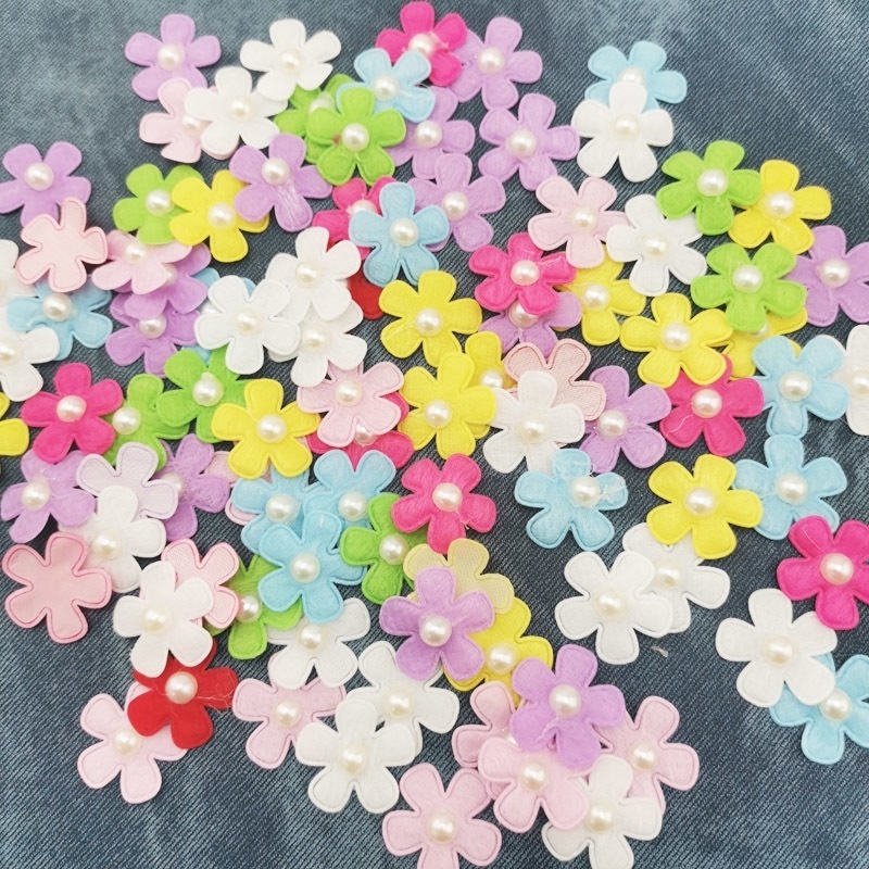 100 ชิ้น/แพ็ค 25 มม.ผสมสีกลีบมุกเครื่องแต่งกายตกแต่งทําด้วยมือ Diy หัตถกรรมสาว Headdress Dress Up