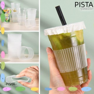 Pista ที่รองแก้วชานม พลาสติก ฉนวนกันความร้อน กันลื่น 50 ชิ้น