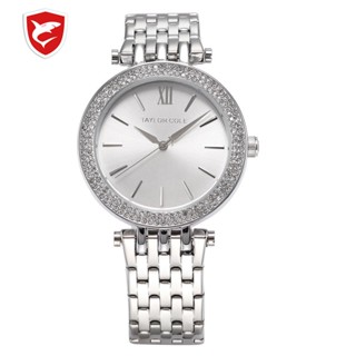 Ship tomorrow Diamond Ring Calendar Watch Steel Belt Quartz Watch Simple Waterproof Watch