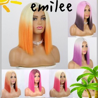 Emilee วิกผมบ๊อบสังเคราะห์ สีบลอนด์ ทนความร้อน สําหรับผู้หญิง