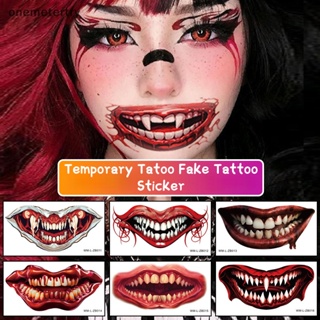 Onem สติกเกอร์รอยสักชั่วคราว ลาย Happy Halloween Scar Lips Smile Flash กันน้ํา สําหรับผู้ชาย และผู้หญิง