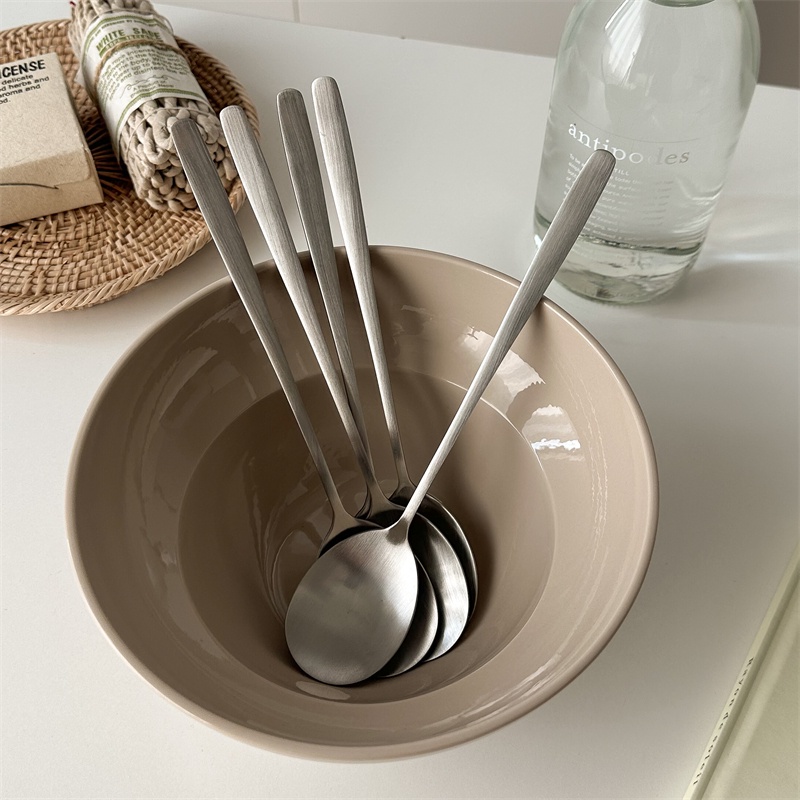 HERA ช้อนส้อม สเตนเลส เนื้อแมตต์ สไตล์เกาหลี Stainless Steel Cutlery Korea Matte Spoon Tableware – โปรปัง