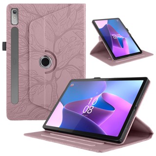 เคสแท็บเล็ตหนัง ฝาพับ ลายต้นไม้ หมุนได้ 360 องศา พร้อมช่องใส่ปากกา สําหรับ Lenovo Tab P11 Pro (2nd Gen) 11.2 นิ้ว Lenovo Tab P11 Pro Gen 2 11.2 นิ้ว