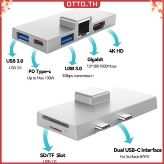 ✾ออตโต้✤【คุณภาพสูง】ฮับขยาย Usb 3.0 Hdmi การ์ดรีดเดอร์ SD TF สําหรับ Microsoft Surface Pro X 9 8