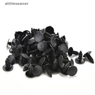 Alittlesearcer หมุดพลาสติก สีดํา เส้นผ่าศูนย์กลาง 6 มม. สําหรับติดรถยนต์ 100 ชิ้น