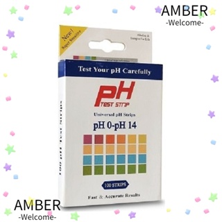 Amber กระดาษทดสอบค่า pH 100ct ความไวสูง 0-14 HH ความแม่นยําสูง สําหรับตู้ปลา สระว่ายน้ํา สปา น้ําประปา