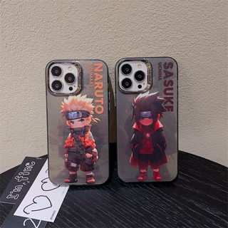 เคสแข็ง เคสไอโฟน iPhone 14 Pro Max iPhone 13 Pro Max iPhone 12 Pro Max iPhone 11 Cute Cartoon Uchiha Sasuke ซาสึเกะ &amp; Uzumaki Naruto นารูโตะ Electroplating Design Hard Case