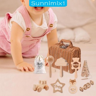 [Sunnimix1] ของเล่นเขย่าแล้วมีเสียง สําหรับเด็กทารกแรกเกิด 0 6 12 เดือน 8 ชิ้น