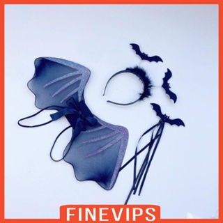 [Finevips] เครื่องแต่งกายคอสเพลย์ รูปปีศาจฮาโลวีน พร้อมปีก สําหรับการแสดงบนเวที ปาร์ตี้คริสต์มาส