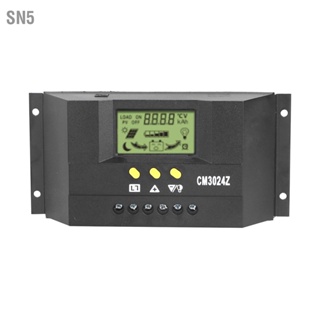 SN5 CM3024Z PWM เครื่องควบคุมการชาร์จพลังงานแสงอาทิตย์ จอแสดงผล LCD แผงโซลาร์เซลล์อัจฉริยะ Regulator 12V 24V