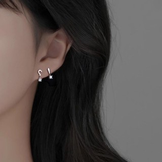 Question Mark ต่างหูสตั๊ด สีเงิน เครื่องประดับ สําหรับผู้หญิง ไนท์คลับ ของขวัญ