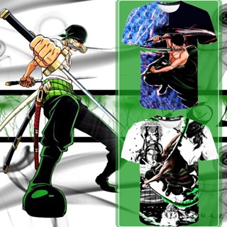 ใหม่ เสื้อยืดแขนสั้น พิมพ์ลายการ์ตูนลูฟี่ One Piece 3D แฟชั่นฤดูร้อน สําหรับผู้ชาย 2022