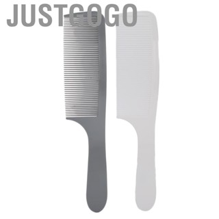 Justgogo 2 Pcs Hair Styling Comb Set Cutting Flat Top Curved Barber