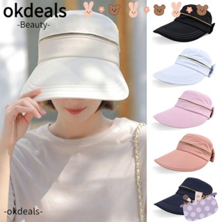 Okdeals หมวกบักเก็ตลําลอง ระบายอากาศ พับได้ แฟชั่นฤดูร้อน