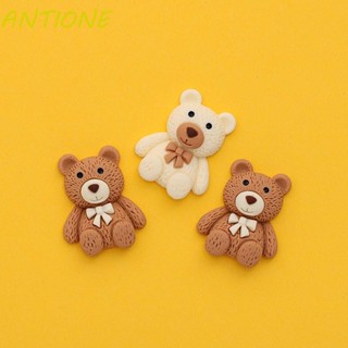 Antione กิ๊บติดผมเรซิ่น รูปหมีบราวน์ สีเบจ อเนกประสงค์ สําหรับสมุดภาพ 10 ชิ้น