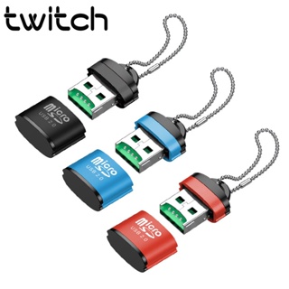 Twitch อะแดปเตอร์การ์ดรีดเดอร์ USB 2.0 Micro SD/TF ขนาดเล็ก ความเร็วสูง สําหรับการ์ด Micro SD โทรศัพท์มือถือ การ์ดหน่วยความจํา อะแดปเตอร์ USB สําหรับแล็ปท็อป