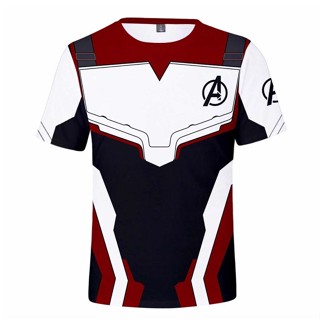 เสื้อยืดแขนสั้น พิมพ์ลายดิจิทัล The Avengers 4 Quantum 3 มิติ สําหรับผู้ชาย และผู้หญิง