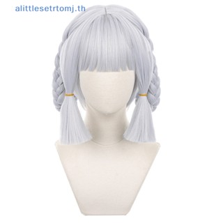 Alittlese Game Genshin Impact Kamisato Ayaka วิกผมคอสเพลย์ สีเงิน สีฟ้า 30 ซม. TH