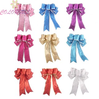 【COLORFUL】Christmas Bow Decor Great Gift 20*25cm 5pcs Cloth Dress Up Comfortable