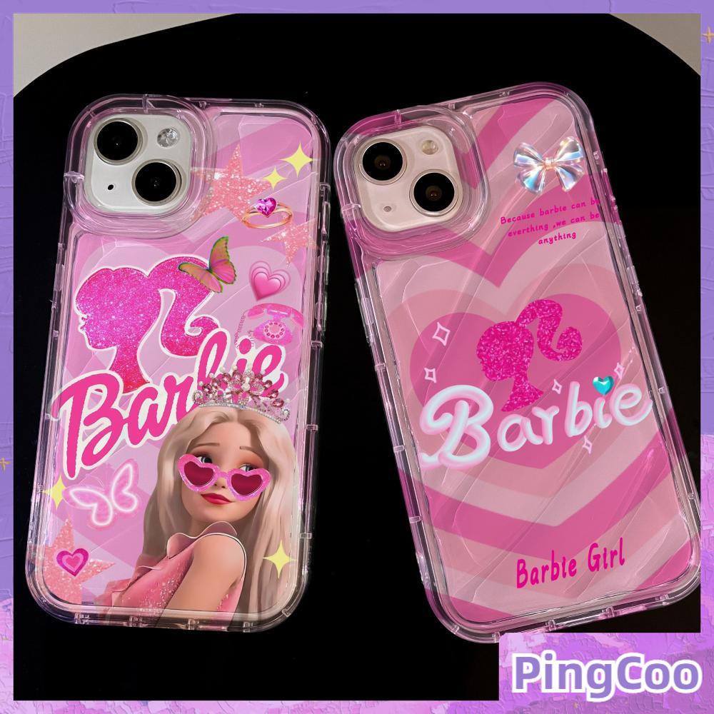 Pingcoo - เข้ากันได้กับเคสโทรศัพท์มือถือ iPhone 11 ระลอกน้ำสีชมพูสาวสวมมงกุฎใสเคสกันกระแทกเข้ากันได้กับ iPhone 14 13 PRO MAX 12 11 xr XS MAX 7 8 PLUS