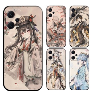 XiaoMi POCO M5 4G M4 PRO M3 PRO M3 Genshin Impact hu tao zhong li ke qing เคสนิ่ม ลาย