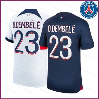 Yp2 เสื้อยืดแขนสั้น ลายทีมชาติฟุตบอล Paris Saint Germain Home Away Dembele Jersey 2023-24 พลัสไซซ์ สําหรับทุกเพศ PY2