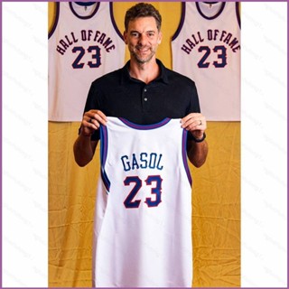 เสื้อกีฬาบาสเก็ตบอล ขนาดใหญ่ ลายทีม NBA Hall Of Fame Gasol Jersey Ani 2023-2024 สําหรับผู้ชาย และผู้หญิง