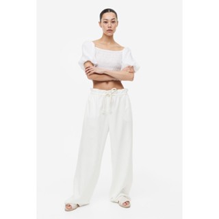 H&amp;M  Woman Wide linen-blend trousers 1157964_1