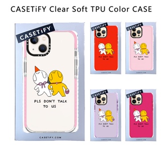 Casetify X PLS เคสโทรศัพท์มือถือ TPU นิ่ม แบบใส ลาย DONTT TALK TO US สีแดง ชมพู ม่วง ชมพู สําหรับ IPhone 15 14 13 12 11 Pro MAX Mini XS MAX XR X SE 6 6S 7 8 Plus