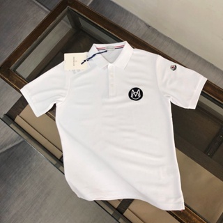 WBQM Moncler summer mens masked lapel short-sleeved counter same embroidered cotton short-sleeved polo shirt