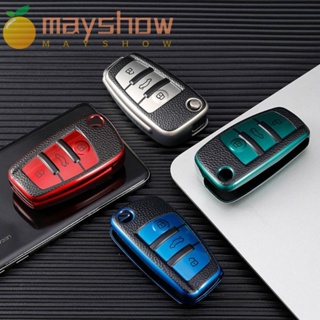 Mayshow เคสรีโมตกุญแจรถยนต์ TPU แบบพับได้ อุปกรณ์เสริม สําหรับ Audi C5 C6 R8 A1 A3 A4 A5 A6 A7 Q3 Q5 Q7 S6 B6 B7 B8 8P 8V 8L