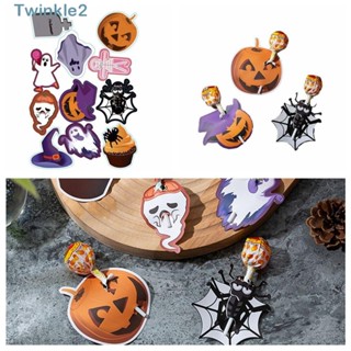 Twinkle การ์ดอมยิ้ม รูปฟักทอง ผีสีส้ม แฮนด์เมด แบบพกพา DIY 2 ชุด