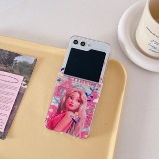 เคสโทรศัพท์มือถือ PC ใส ป้องกัน แบบเรียบง่าย หลากสี สําหรับ Samsung Galaxy Z Flip 3 4 5 5G Z Flip 5