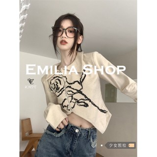 EMILIA SHOP เสื้อยืด เสื้อครอป เสื้อผ้าแฟชั่นผู้หญิง 2023 ใหม่A29J0UT 0323