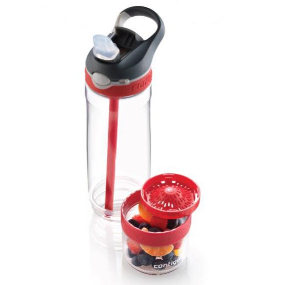 กระบอกน้ำ Contigo Ashland Infuser- Clear-Red กระติกน้ำพร้อมหลอดดูด ขนาด 739 ml.