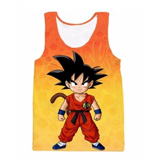 เสื้อกล้าม พิมพ์ลายการ์ตูนดราก้อนบอล Z Goku 3 มิติ แฟชั่นฤดูร้อน สําหรับเด็กผู้ชาย และผู้หญิง