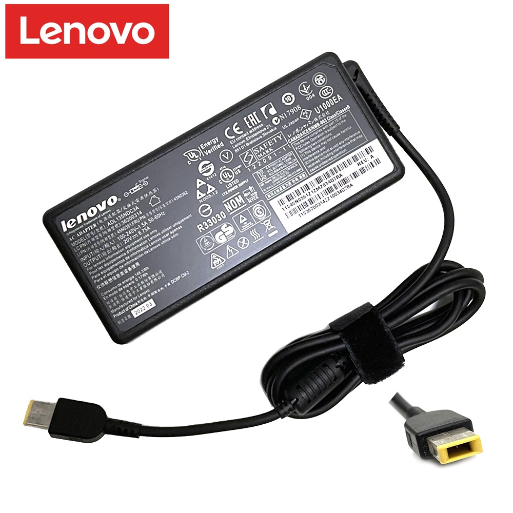 อะแดปเตอร์ชาร์จแล็ปท็อป Lenovo 20V 6.75A 135W USB AC ADL135NLC3A THINKPAD T440p T530 T540p W540 Y50-