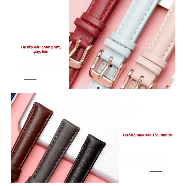[สินค้านําเข้า - ของแท้] ชั้นแรกของสายนาฬิกาหนังวัวสองด้าน ปราดเปรื่อง สลัก โบ-27 ขนาด 12 14 16 18 20มม