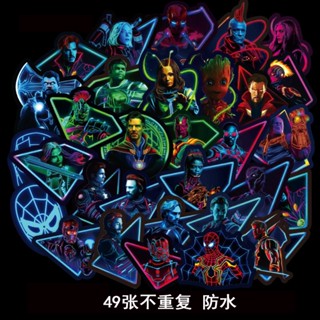 สติกเกอร์ ลาย Marvel The Avengers กันน้ํา สําหรับติดตกแต่งกระเป๋าเดินทาง แล็ปท็อป โทรศัพท์ ipad ถ้วยน้ํา กีตาร์ 49 ชิ้น